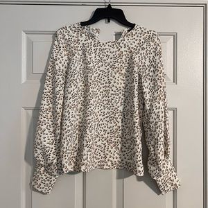 Express Animal Print Long Sleeve Blouse